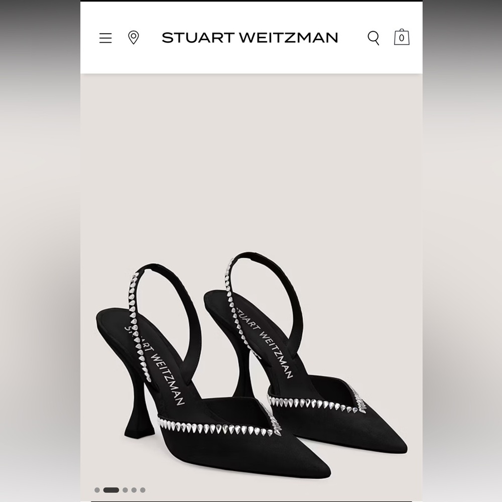 Stuart Weitzman Black Gemcut Xcurve 100 Slingback Pumps